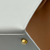 エルメス HERMES ケリー28 外縫い □B刻印 ホワイト/ナチュラル ゴールド金具 エバーグレイン/クシュベル レディース ショルダーバッグ