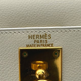 エルメス HERMES ケリー28 外縫い □B刻印 ホワイト/ナチュラル ゴールド金具 エバーグレイン/クシュベル レディース ショルダーバッグ