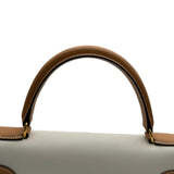 エルメス HERMES ケリー28 外縫い □B刻印 ホワイト/ナチュラル ゴールド金具 エバーグレイン/クシュベル レディース ショルダーバッグ