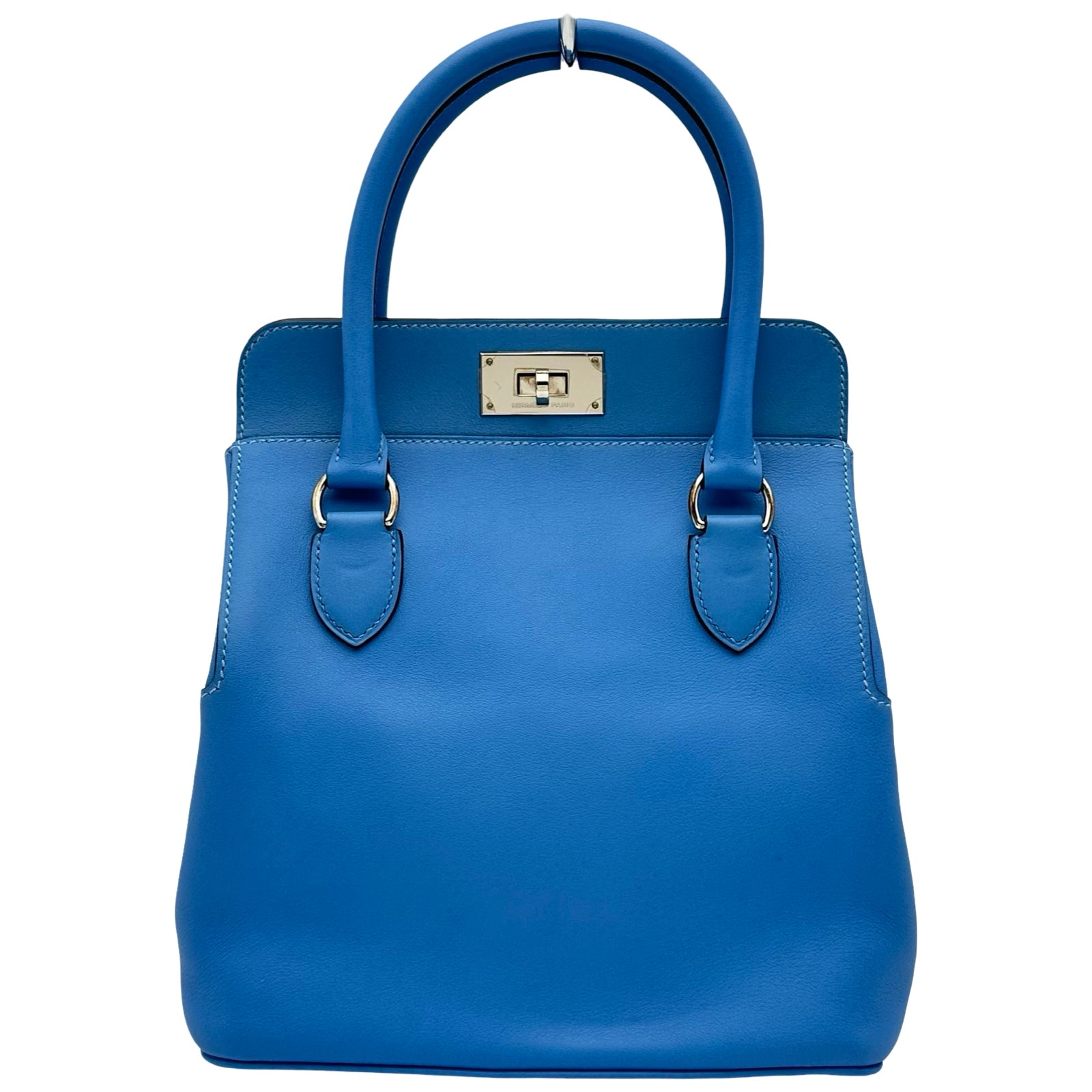 エルメス HERMES ツールボックス20 R刻印 ブルーイドラ シルバー金具