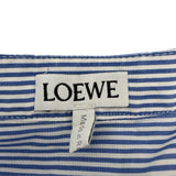 ロエベ LOEWE ノーカラーストライプ長袖シャツ Q825337 ブルー コットン メンズ 長袖シャツ