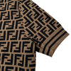 フェンディ FENDI FF総柄半袖ニットセーター FZY702 ブラウン レーヨン レディース セーター