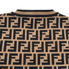 フェンディ FENDI FF総柄半袖ニットセーター FZY702 ブラウン レーヨン レディース セーター