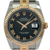 ロレックス ROLEX デイトジャスト36 116231 ブラック ピンクゴールド/ステンレススチール 自動巻き メンズ 腕時計