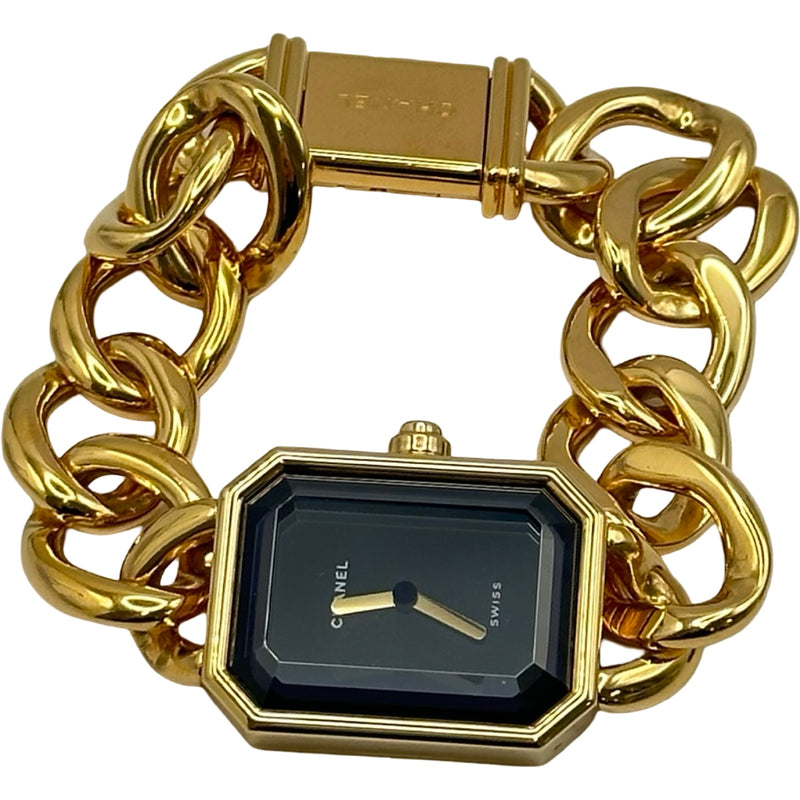 シャネル CHANEL プルミエール L H0003 ブラック ゴールド クオーツ