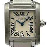 カルティエ Cartier タンク フランセーズ SM W51008Q3 ホワイト ステンレススチール クオーツ レディース 腕時計