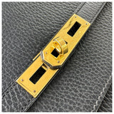 エルメス HERMES ケリーデペッシュ38 □C刻印 ブラック ゴールド金具 アルデンヌ メンズ ハンドバッグ