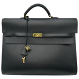 エルメス HERMES ケリーデペッシュ38 □C刻印 ブラック ゴールド金具 アルデンヌ メンズ ハンドバッグ