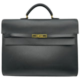エルメス HERMES ケリーデペッシュ38 □C刻印 ブラック ゴールド金具 アルデンヌ メンズ ハンドバッグ
