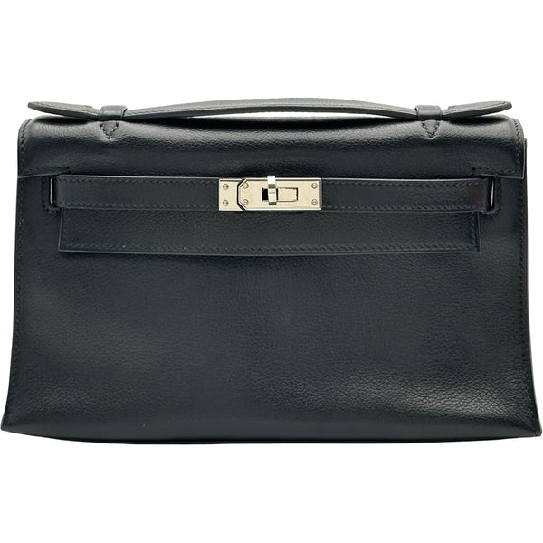 エルメス HERMES ポシェットケリー □I刻印 ブラック シルバー金具