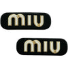 ミュウミュウ miu miu ロゴヘアクリップ2個セット ブラック/ホワイト プラスチック/メタル レディース その他アクセサリー