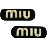 ミュウミュウ miu miu ロゴヘアクリップ2個セット ブラック/ホワイト プラスチック/メタル レディース その他アクセサリー