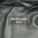 バレンシアガ BALENCIAGA ロゴ刺繍レザーブルゾン 768728 ブラック レザー メンズ ブルゾン