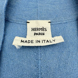 エルメス HERMES ツイルレーヌロングカーディガン 3E2804D7 ブルー シルク レディース カーディガン