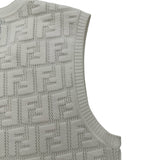 フェンディ FENDI FF総柄ノースリーブニットワンピース FZDA16 ホワイト レーヨン レディース ワンピース