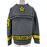 クリスチャン・ディオール Christian Dior セーラーカラーウールカーディガン 244G53AM121 グレー ウール レディース セーター