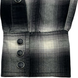 サンローラン SAINT LAURENT オンブレチェックウエスタン長袖シャツ 455433 ブラック コットン メンズ 長袖シャツ