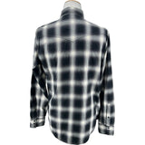 サンローラン SAINT LAURENT オンブレチェックウエスタン長袖シャツ 455433 ブラック コットン メンズ 長袖シャツ