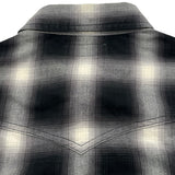 サンローラン SAINT LAURENT オンブレチェックウエスタン長袖シャツ 455433 ブラック コットン メンズ 長袖シャツ
