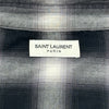サンローラン SAINT LAURENT オンブレチェックウエスタン長袖シャツ 455433 ブラック コットン メンズ 長袖シャツ