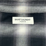 サンローラン SAINT LAURENT オンブレチェックウエスタン長袖シャツ 455433 ブラック コットン メンズ 長袖シャツ
