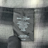 サンローラン SAINT LAURENT オンブレチェックウエスタン長袖シャツ 455433 ブラック コットン メンズ 長袖シャツ