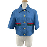 グッチ GUCCI シェリーライン半袖デニムジャケット 748621 ブルー デニム レディース デニムジャケット