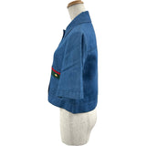 グッチ GUCCI シェリーライン半袖デニムジャケット 748621 ブルー デニム レディース デニムジャケット