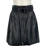 プラダ PRADA ベルトロゴレザースカート 51810 ブラック レザー レディース ミニスカート