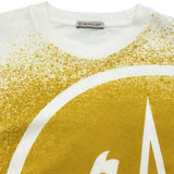 モンクレール MONCLER ビッグロゴプリント半袖Tシャツ ホワイト コットン メンズ 半袖Ｔシャツ