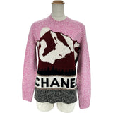 シャネル CHANEL カシミヤ混ロゴウールニットセーター P77382 レッド カシミヤ レディース セーター