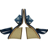 ルイ・ヴィトン LOUIS VUITTON マイアライン モノグラムサンダル SC1201 ブルー デニム レディース サンダル