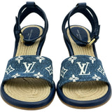 ルイ・ヴィトン LOUIS VUITTON マイアライン モノグラムサンダル SC1201 ブルー デニム レディース サンダル