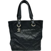 シャネル CHANEL パリビアリッツトートPM A34208 16番台 ブラック シルバー金具 PVCコーティングキャンバス レディース トートバッグ