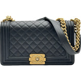 シャネル CHANEL ボーイシャネル25 A67086 28番台 ブラック ゴールド金具 キャビアスキン レディース ショルダーバッグ