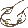 エルメス HERMES ルーレットヒル ネックレス ナチュラル ゴールド金具/シルバー金具 レザー/メタル アクセサリー