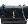 サンローラン SAINT LAURENT サンセット ラージ ショルダーバッグ 498779 ブラック シルバー金具 レザー レディース ショルダーバッグ