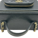 シャネル CHANEL バニティチェーンショルダー AP2912 ブラック ゴールド金具 キャビアスキン レディース ショルダーバッグ