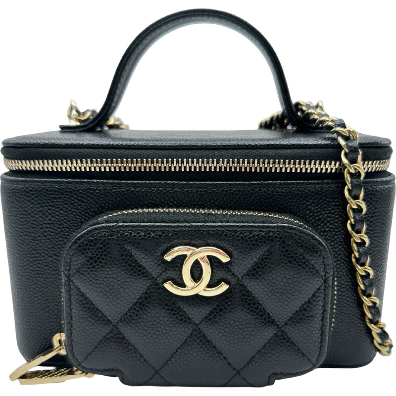シャネル CHANEL バニティチェーンショルダー AP2912 ブラック