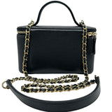 シャネル CHANEL バニティチェーンショルダー AP2912 ブラック ゴールド金具 キャビアスキン レディース ショルダーバッグ