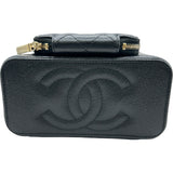 シャネル CHANEL バニティチェーンショルダー AP2912 ブラック ゴールド金具 キャビアスキン レディース ショルダーバッグ