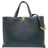 シャネル CHANEL マトラッセ2WAYラージ ショッピングトート ブラック ゴールド金具 キャビアスキン レディース トートバッグ