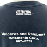 ヴェトモン VETEMENTS マジックユニコーン半袖Tシャツ UE51TR390B ブラック コットン メンズ 半袖Ｔシャツ