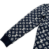 ルイ・ヴィトン LOUIS VUITTON モノグラム総柄ジャガードスウェットシャツ HIY53W ネイビー コットン メンズ スウェット