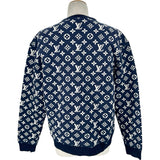 ルイ・ヴィトン LOUIS VUITTON モノグラム総柄ジャガードスウェットシャツ HIY53W ネイビー コットン メンズ スウェット