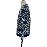 ルイ・ヴィトン LOUIS VUITTON モノグラム総柄ジャガードスウェットシャツ HIY53W ネイビー コットン メンズ スウェット