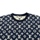 ルイ・ヴィトン LOUIS VUITTON モノグラム総柄ジャガードスウェットシャツ HIY53W ネイビー コットン メンズ スウェット