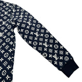 ルイ・ヴィトン LOUIS VUITTON モノグラム総柄ジャガードスウェットシャツ HIY53W ネイビー コットン メンズ スウェット