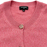 シャネル CHANEL カメリアボタンカシミヤカーディガン P77545 ピンク カシミヤ レディース カーディガン