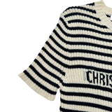 クリスチャン・ディオール Christian Dior ディオリビエラ半袖ニット 444S15AM779 アイボリー コットン レディース ニット